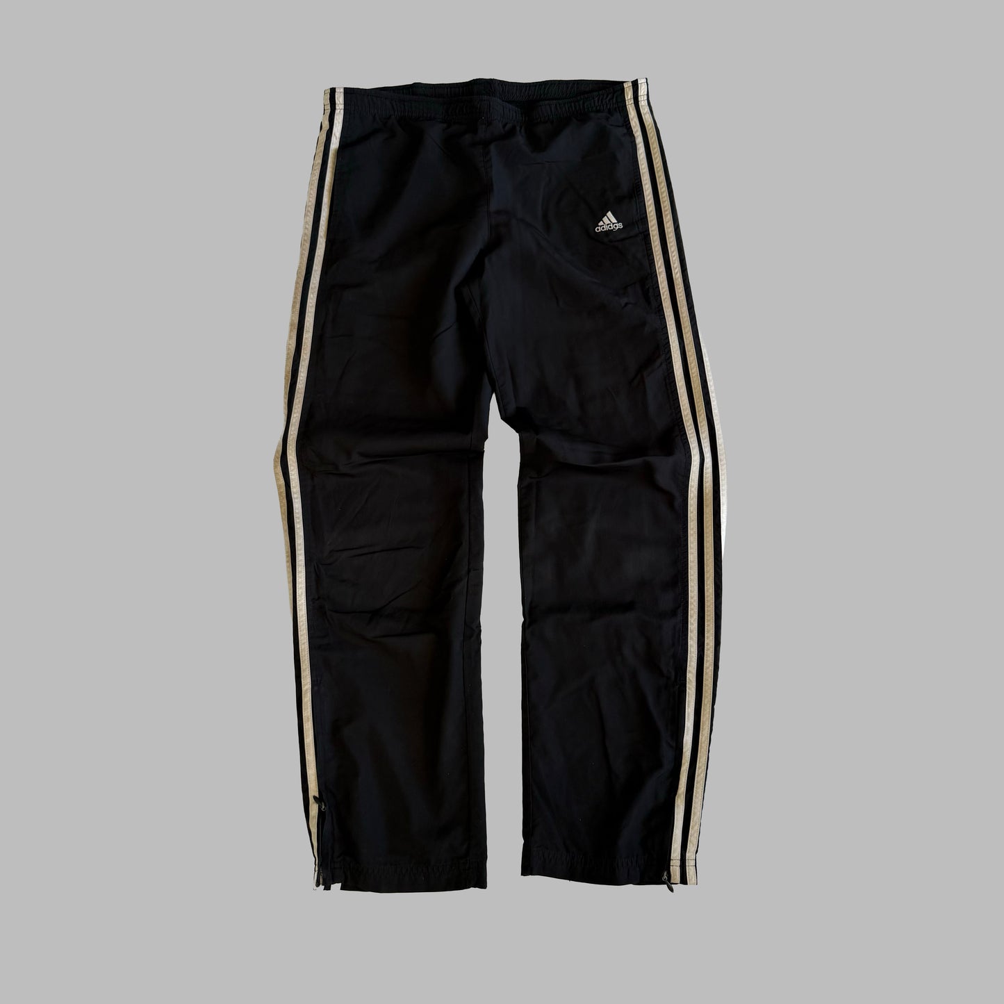 Y2K Adidas Three Stripe Straight Leg Track Pants - S