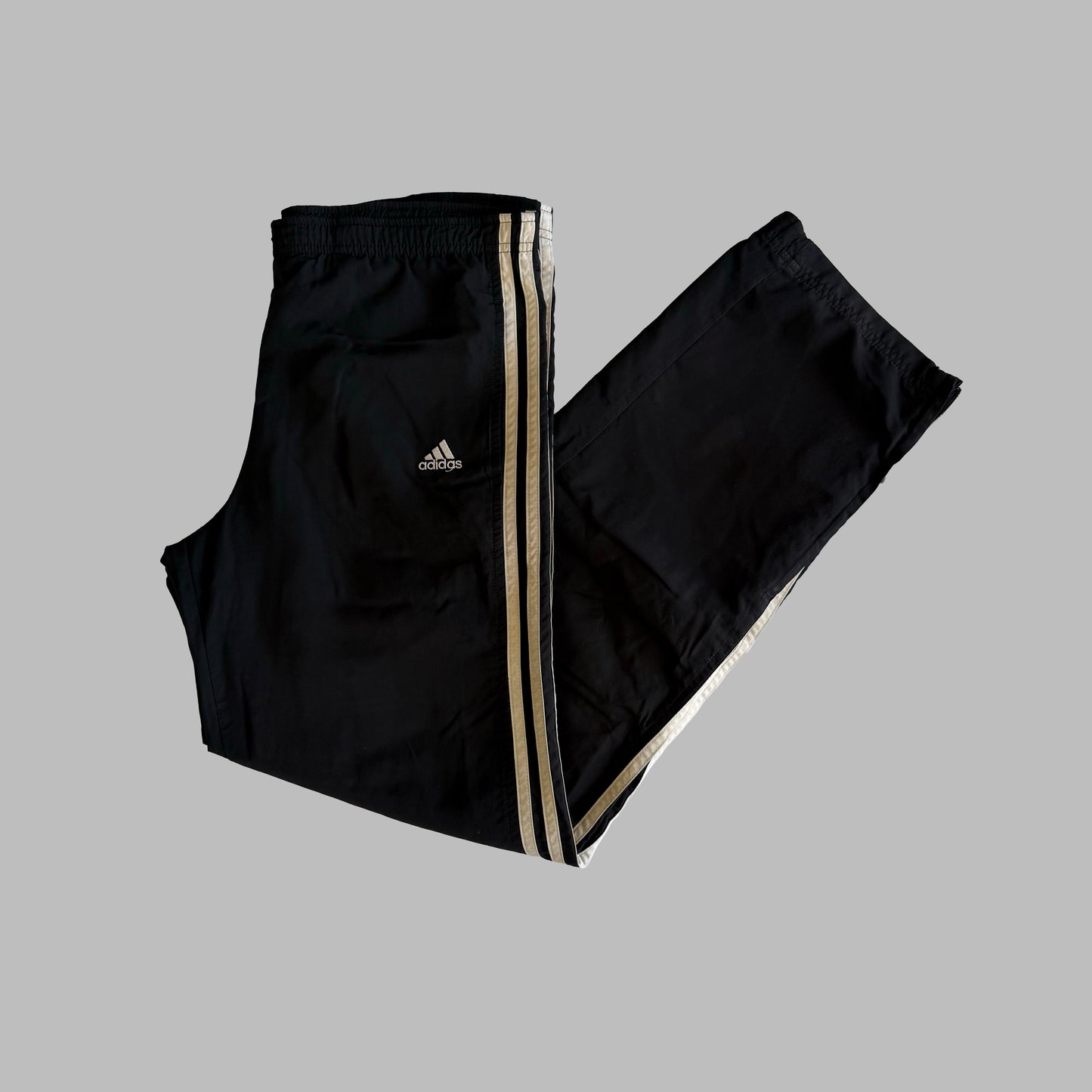 Y2K Adidas Three Stripe Straight Leg Track Pants - S