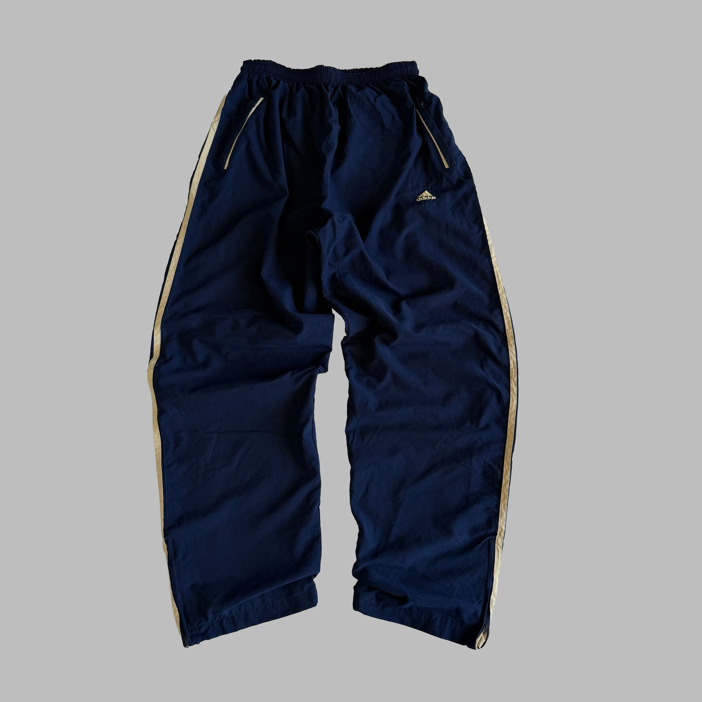 90s Adidas Three Stripe Baggy Track Pants - S