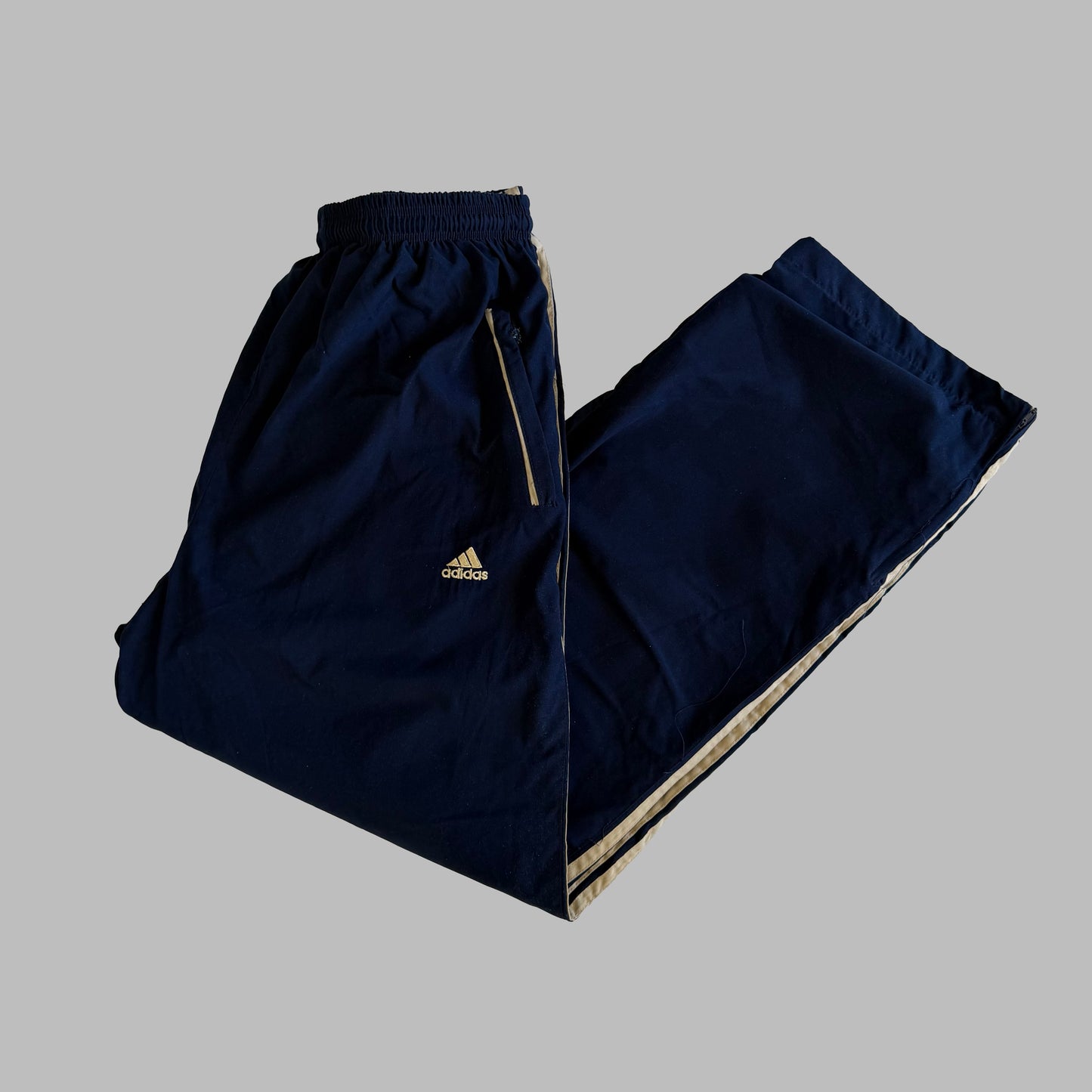 90s Adidas Three Stripe Baggy Track Pants - S