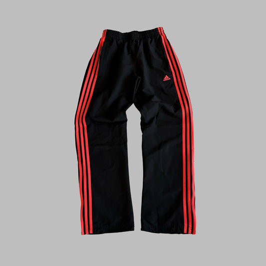Y2K Adidas Three Stripe Wide Leg Track Pants - S
