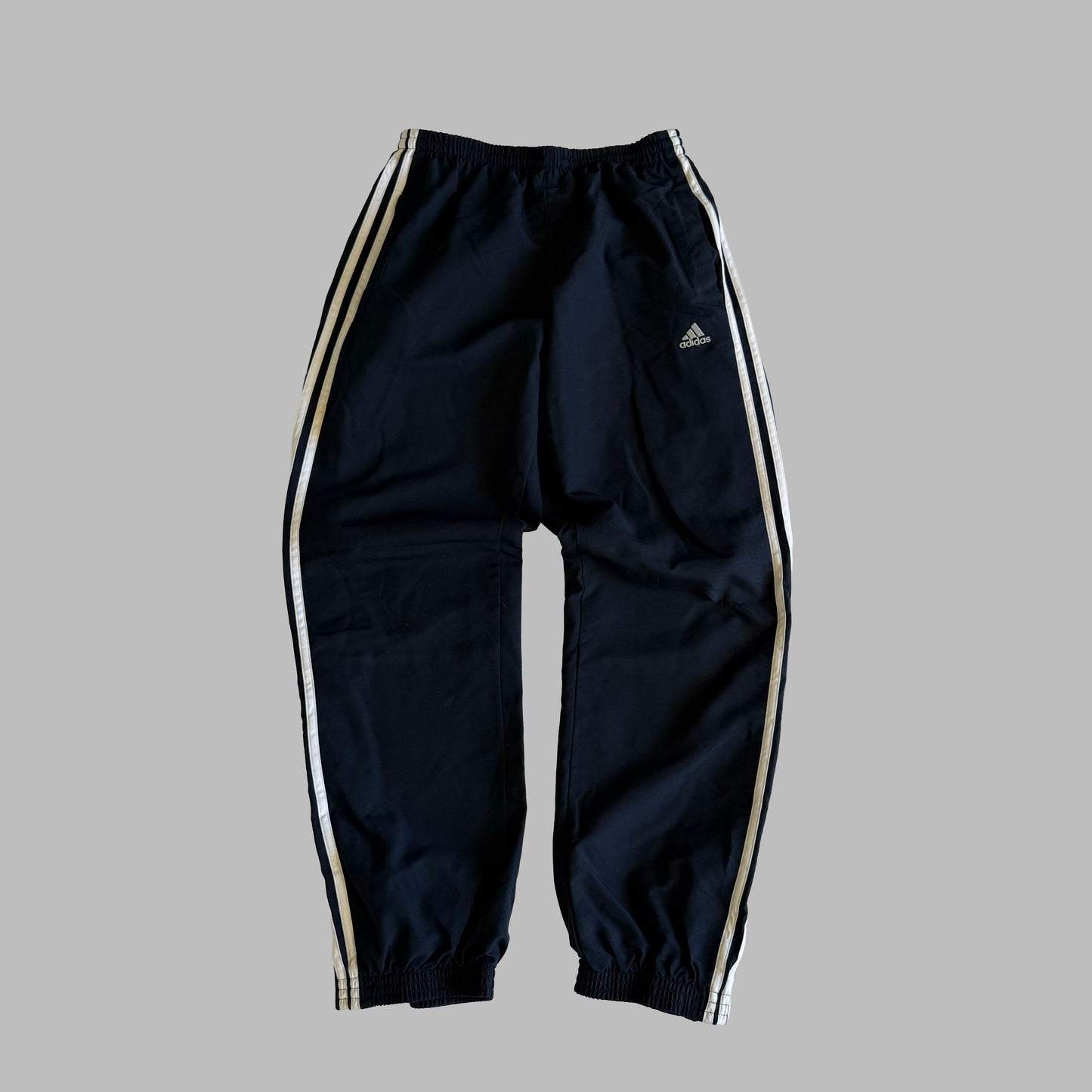 Y2K Adidas Three Stripe Baggy Track Pants - S