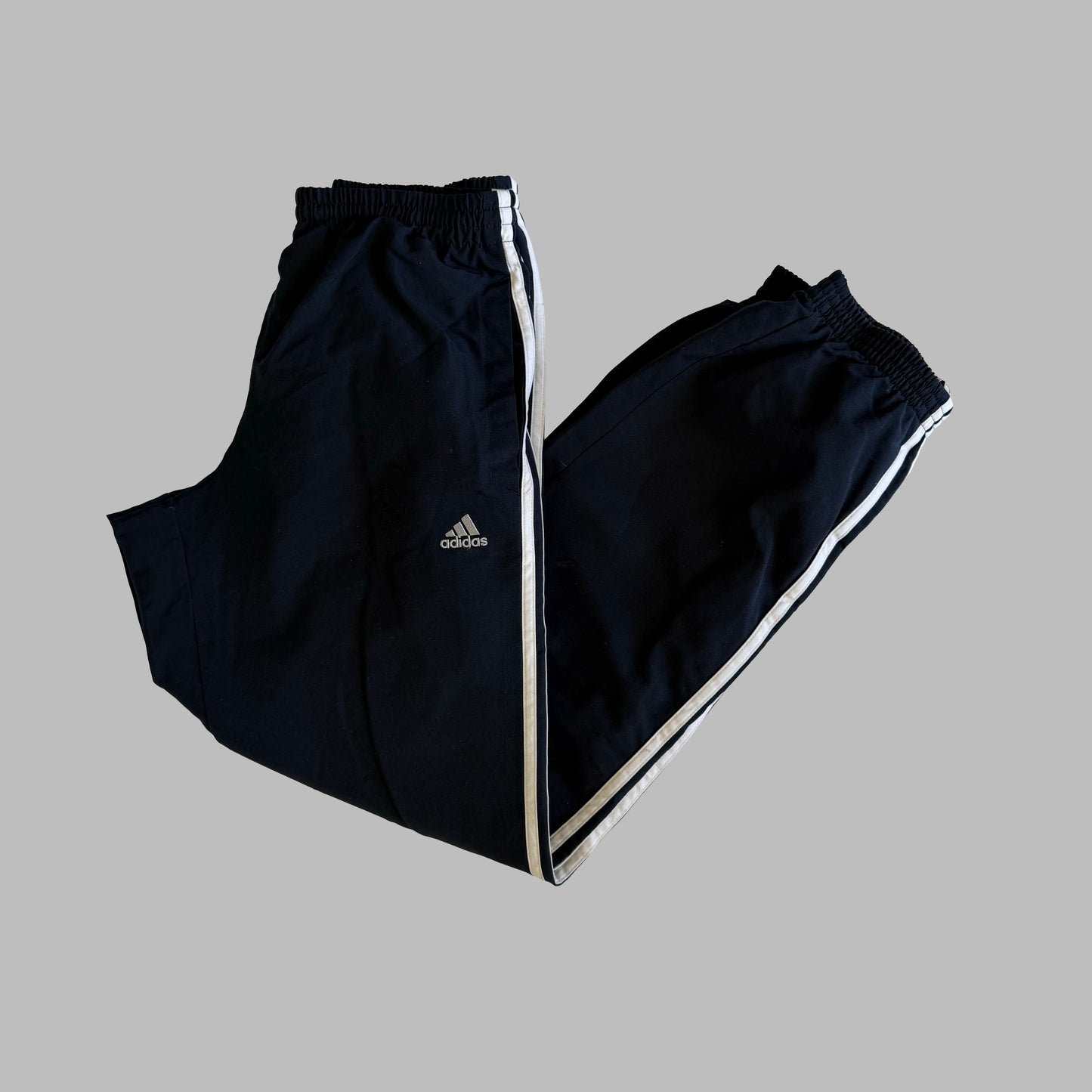 Y2K Adidas Three Stripe Baggy Track Pants - S