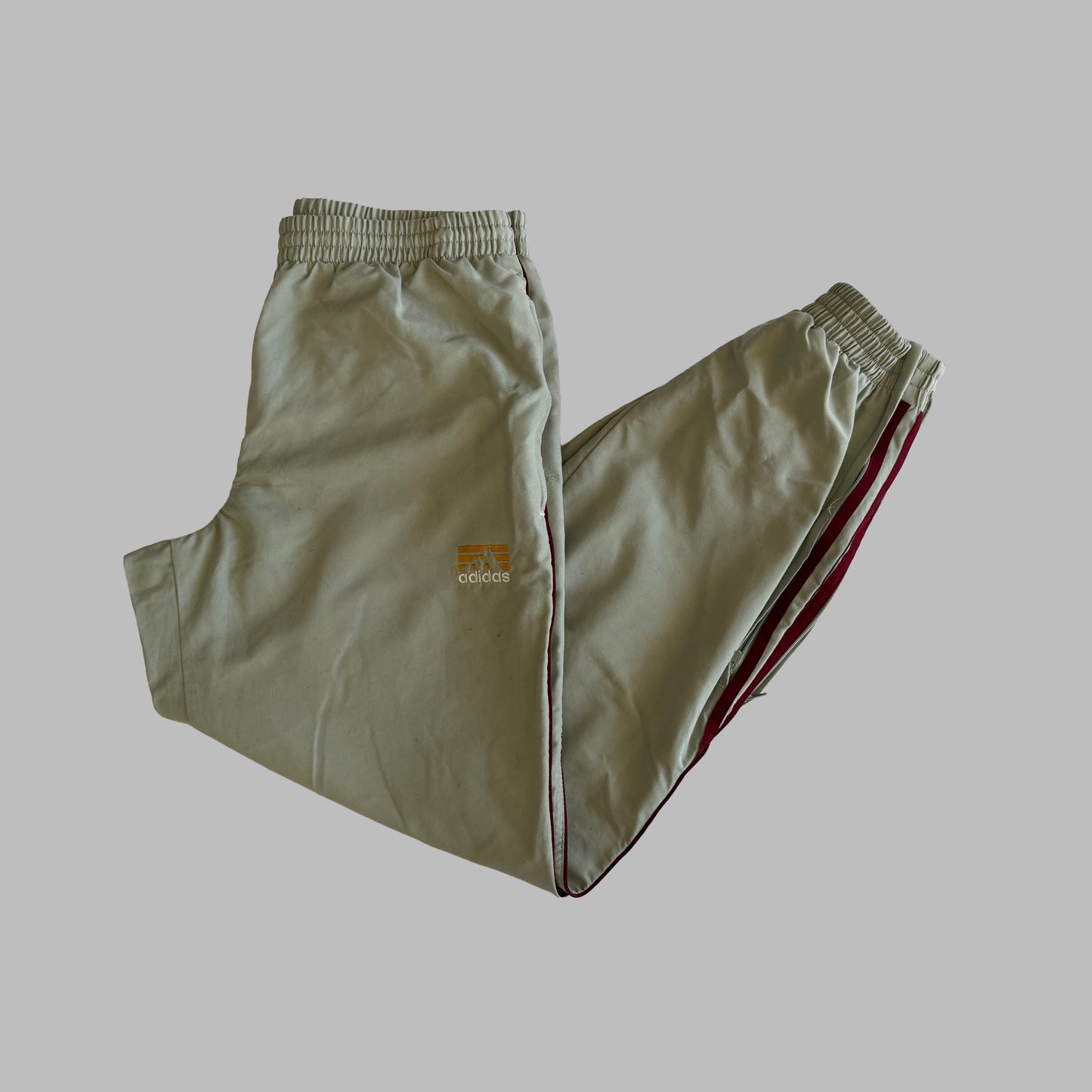 90s Adidas Three Stripe Baggy Track Pants - M