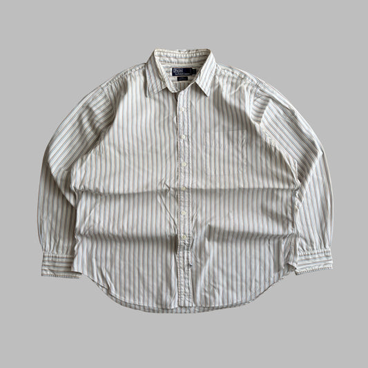 Y2K Polo Ralph Lauren Striped Button Up Shirt - L