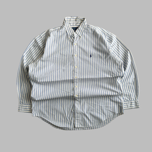 Y2K Polo Ralph Lauren Striped Button Up Shirt - XL