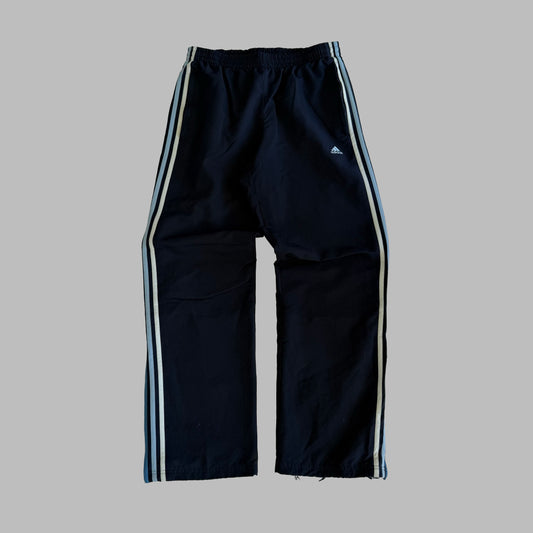 Y2K Adidas Three Stripe Wide Leg Track Pants - M