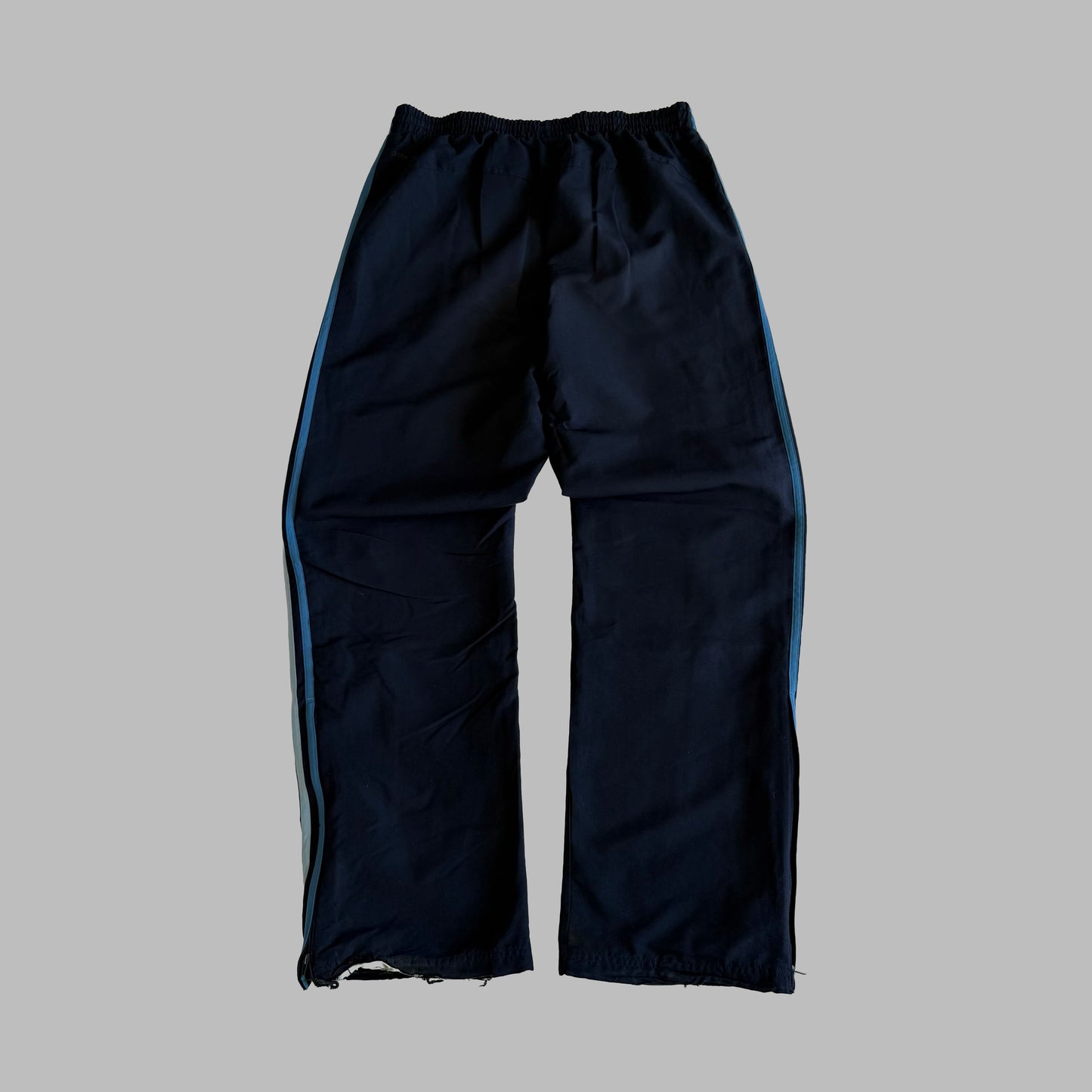 Y2K Adidas Three Stripe Wide Leg Track Pants - M