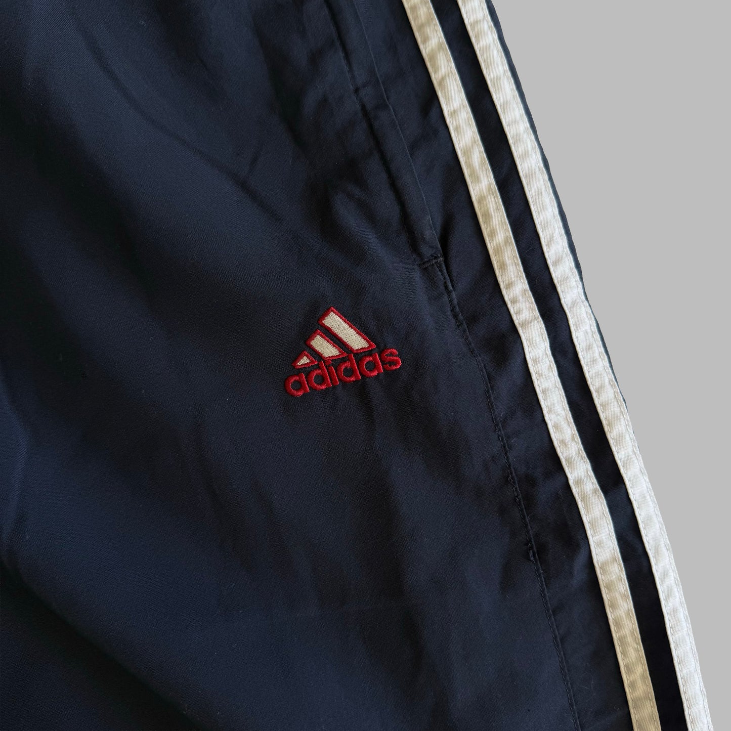 Y2K Adidas Three Stripe Baggy Track Pants - XL