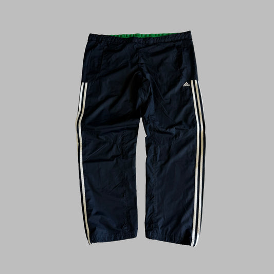 Y2K Adidas Three Stripe Wide Leg Track Pants - L