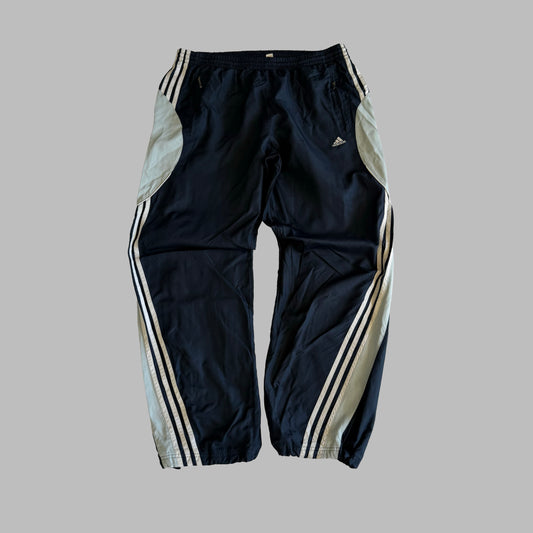 Y2K Adidas Three Stripe Baggy Track Pants - L