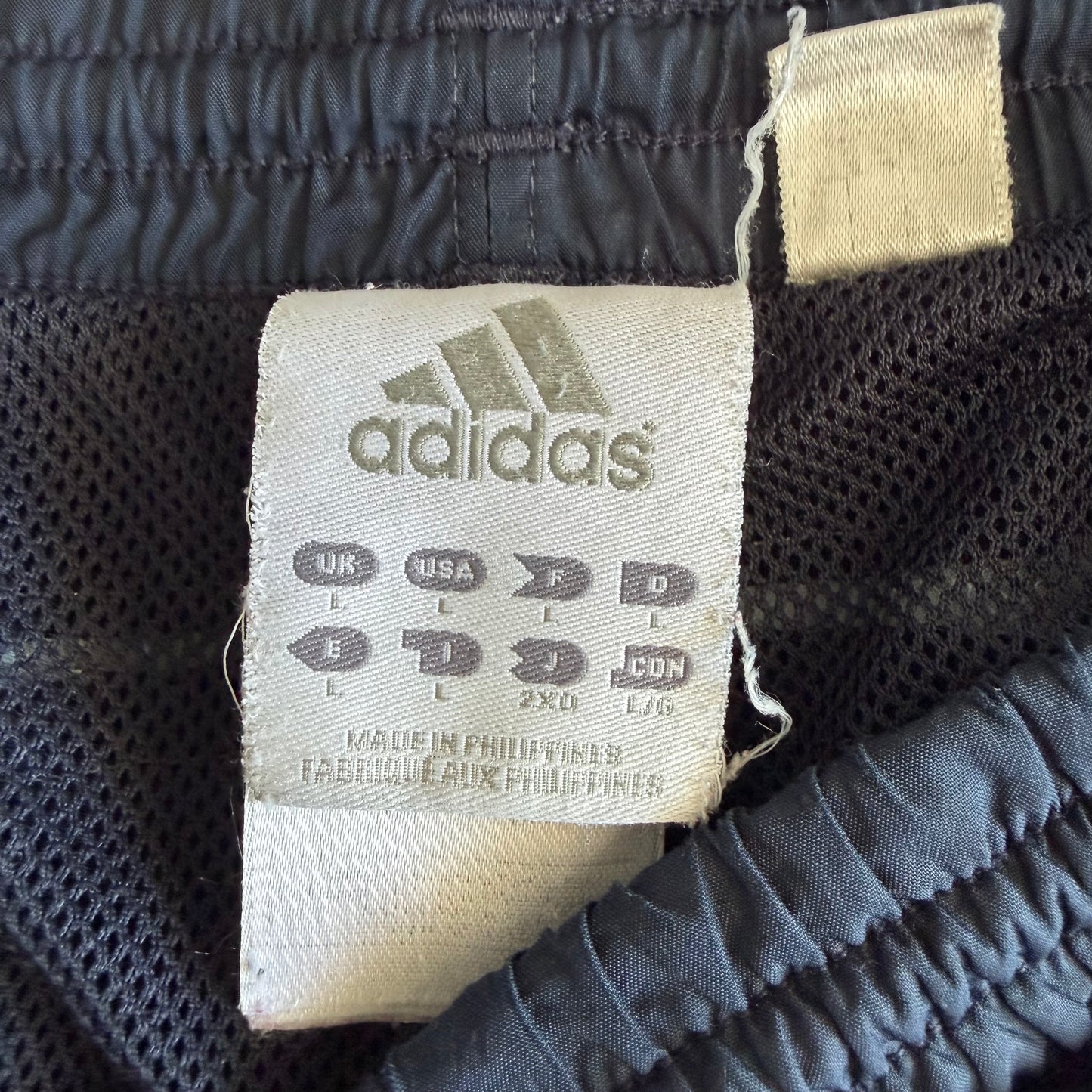 Y2K Adidas Three Stripe Baggy Track Pants - L