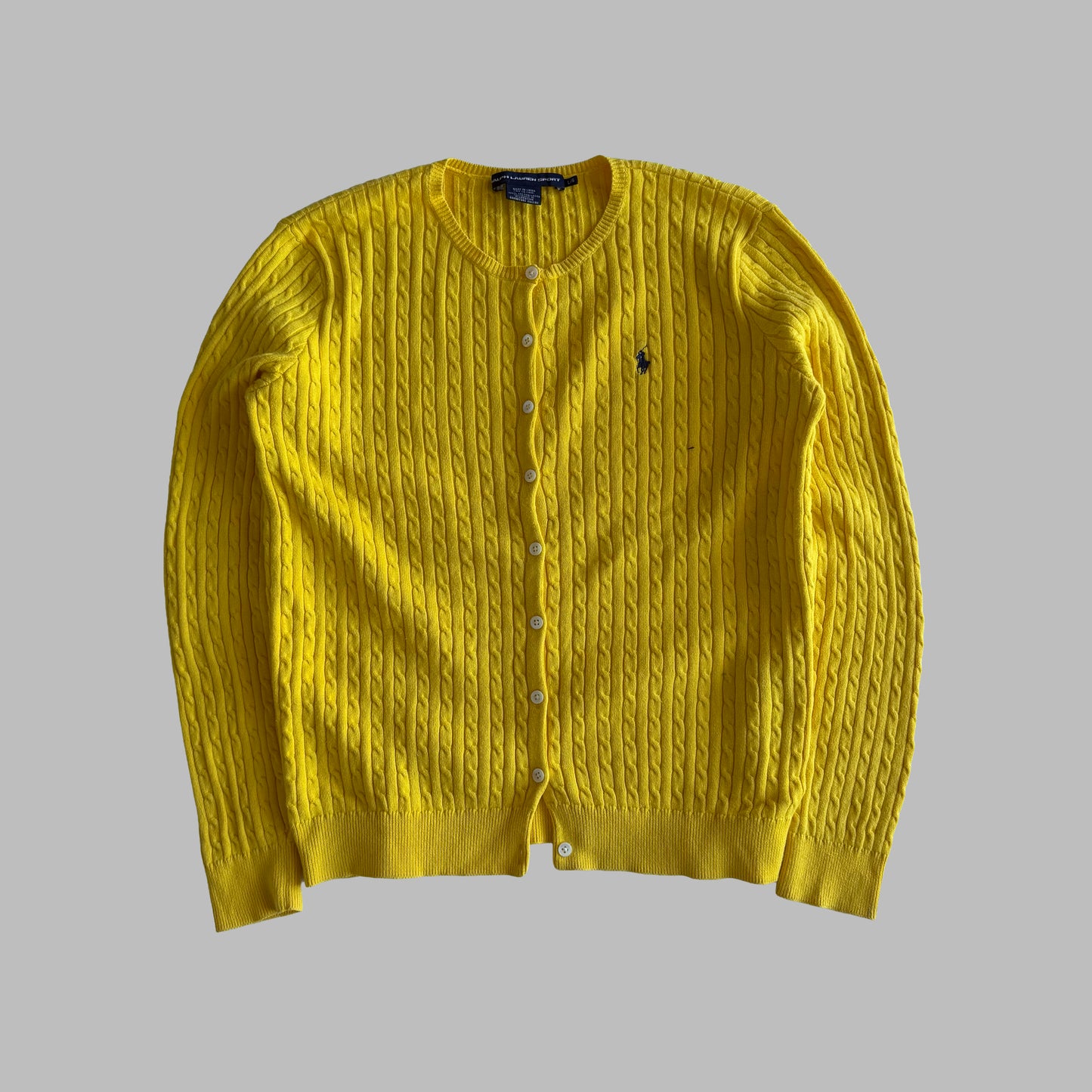 Y2K Polo Ralph Lauren Cable Knit Cardigan - L