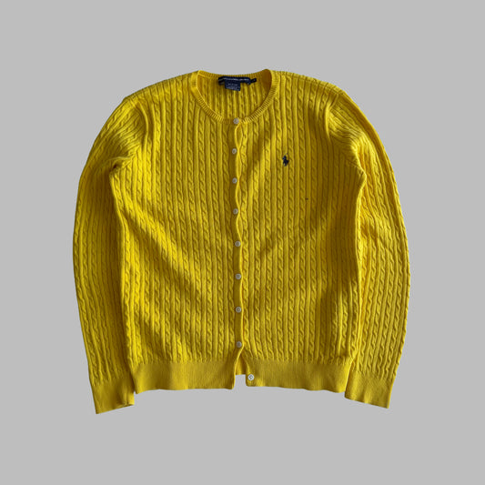 Y2K Polo Ralph Lauren Cable Knit Cardigan - L