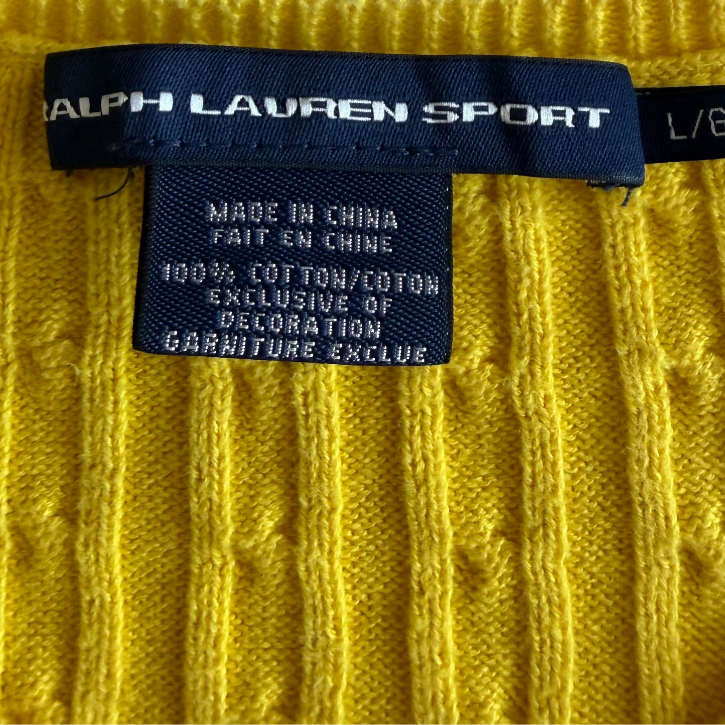 Y2K Polo Ralph Lauren Cable Knit Cardigan - L