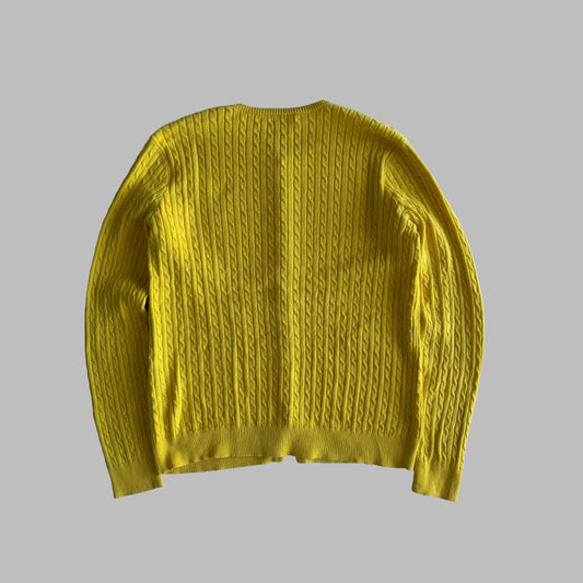 Y2K Polo Ralph Lauren Cable Knit Cardigan - L