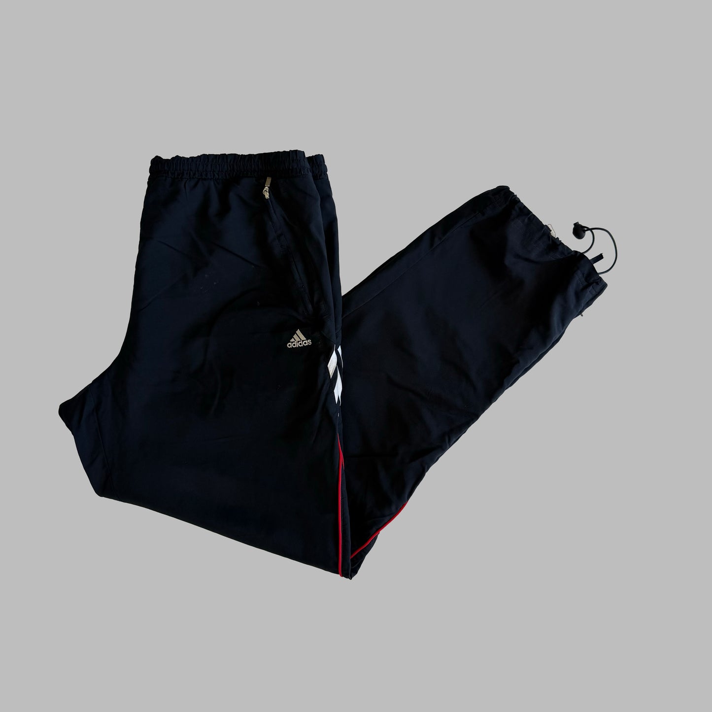 Y2K Adidas Stripe Parachute Track Pants - L