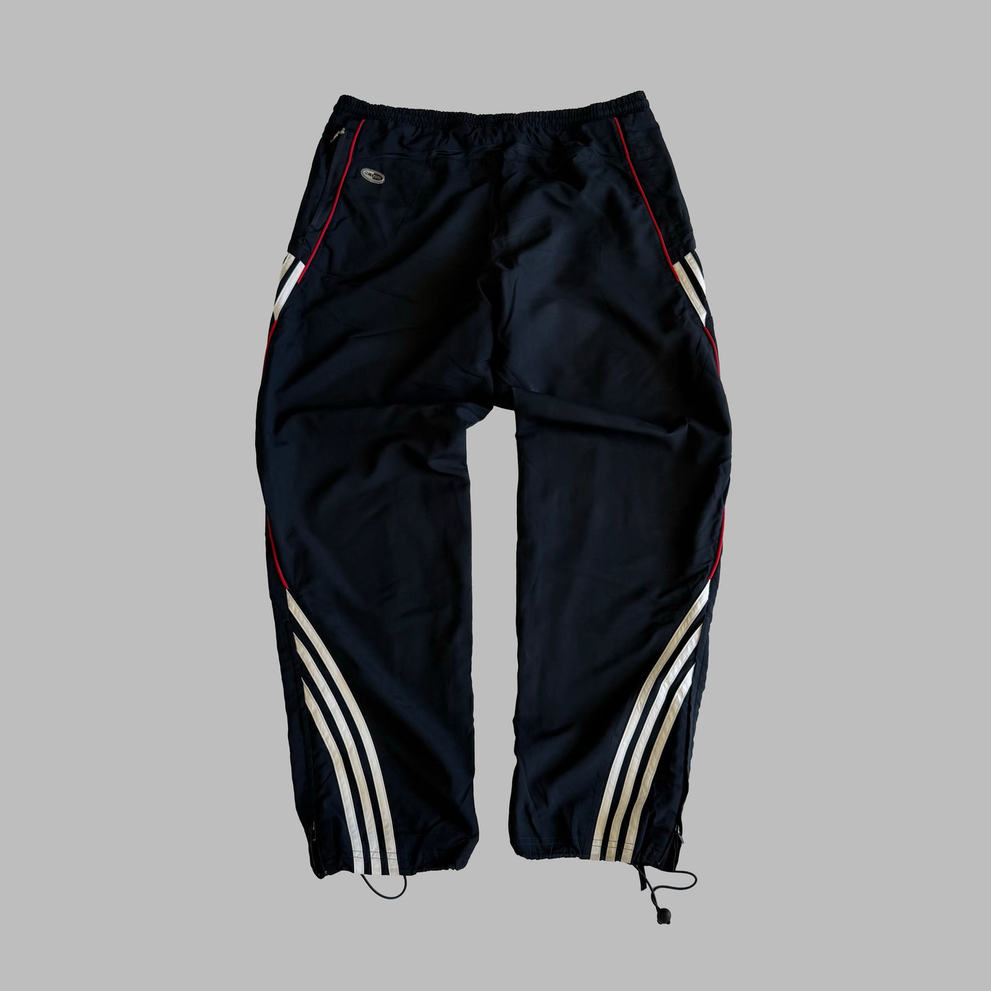 Y2K Adidas Stripe Parachute Track Pants - L