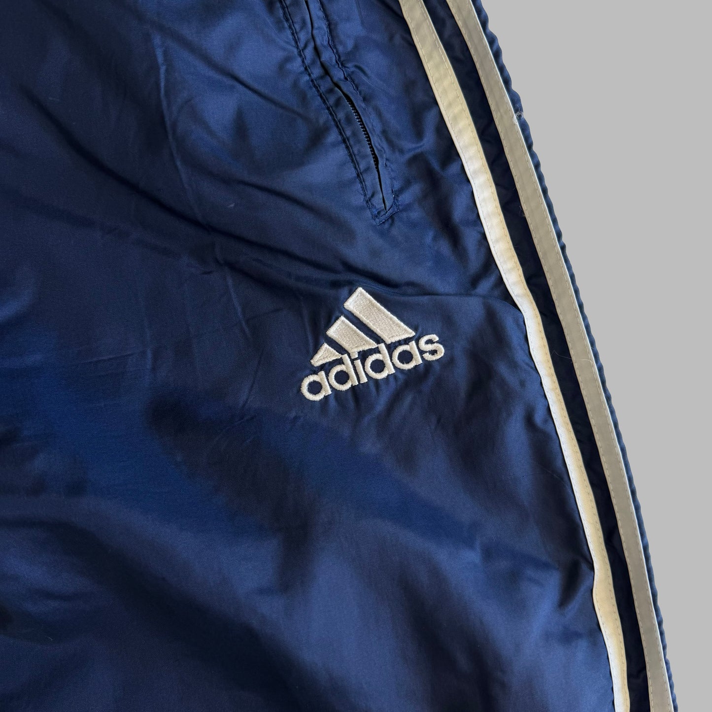 90s Adidas Three Stripe Parachute Track Pants - L