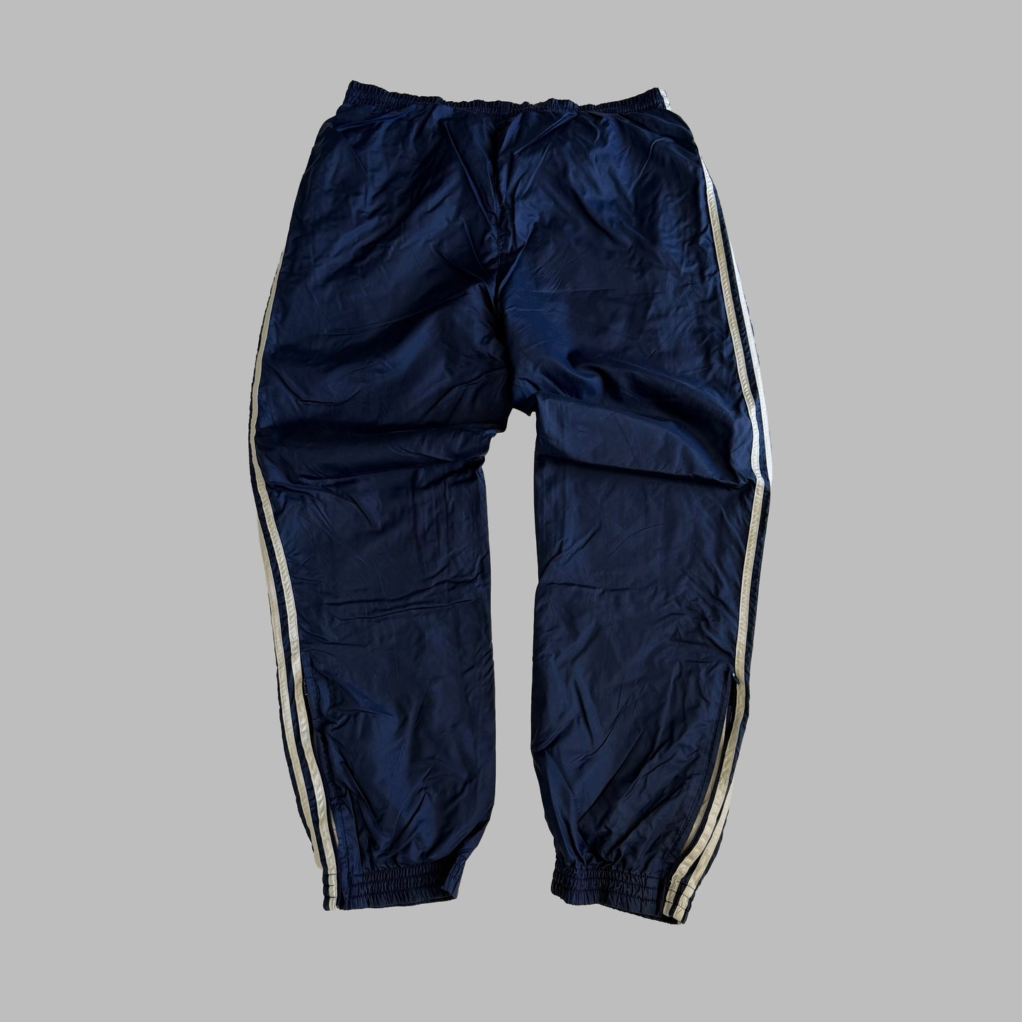 90s Adidas Three Stripe Parachute Track Pants - L