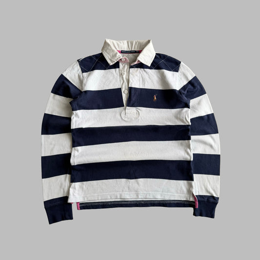 Y2K Ralph Lauren Polo Sport Striped Rugby Shirt - M