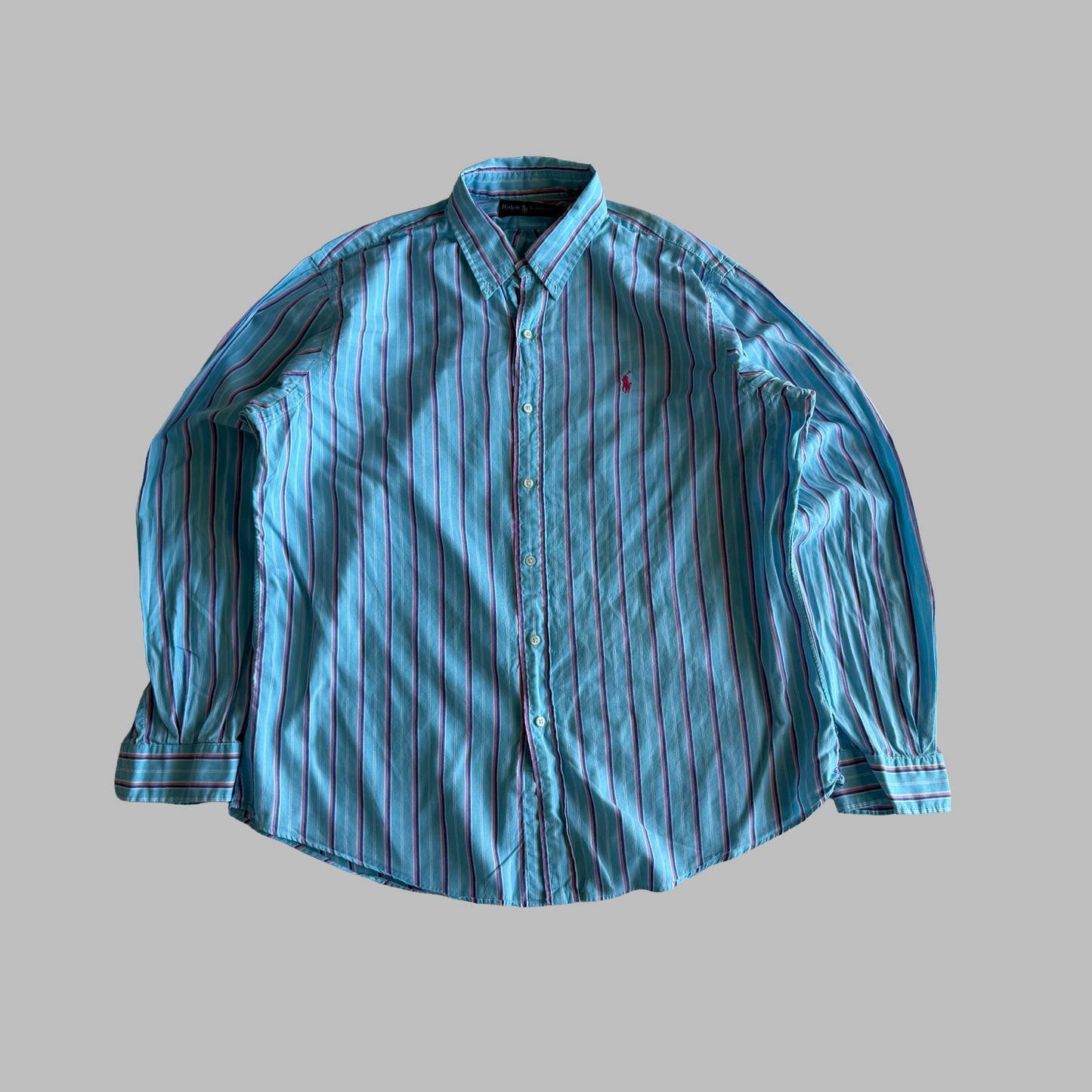 Y2K Polo Ralph Lauren Striped Button Up Shirt - XL