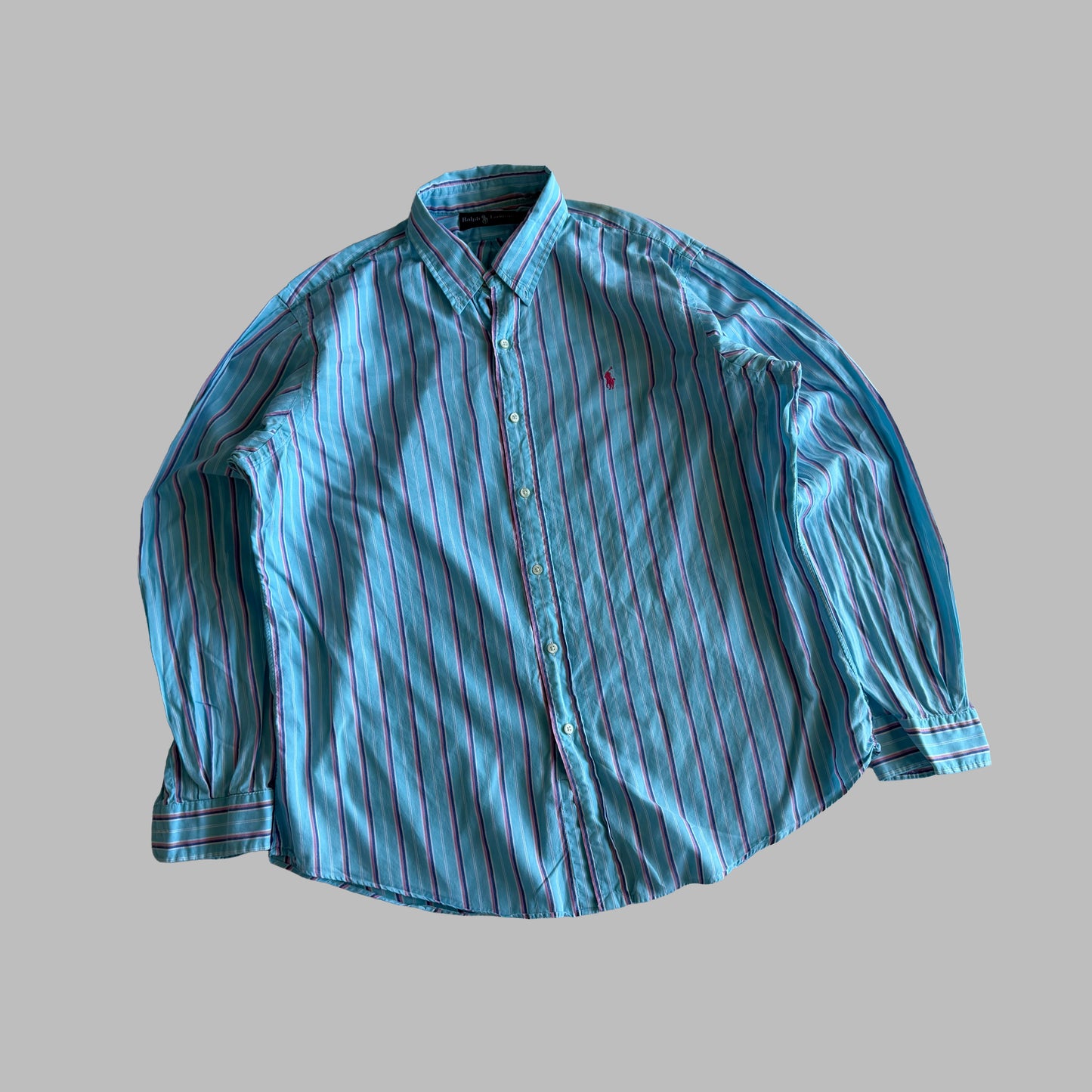 Y2K Polo Ralph Lauren Striped Button Up Shirt - XL