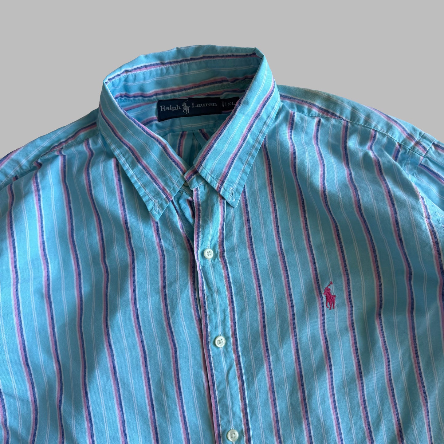 Y2K Polo Ralph Lauren Striped Button Up Shirt - XL