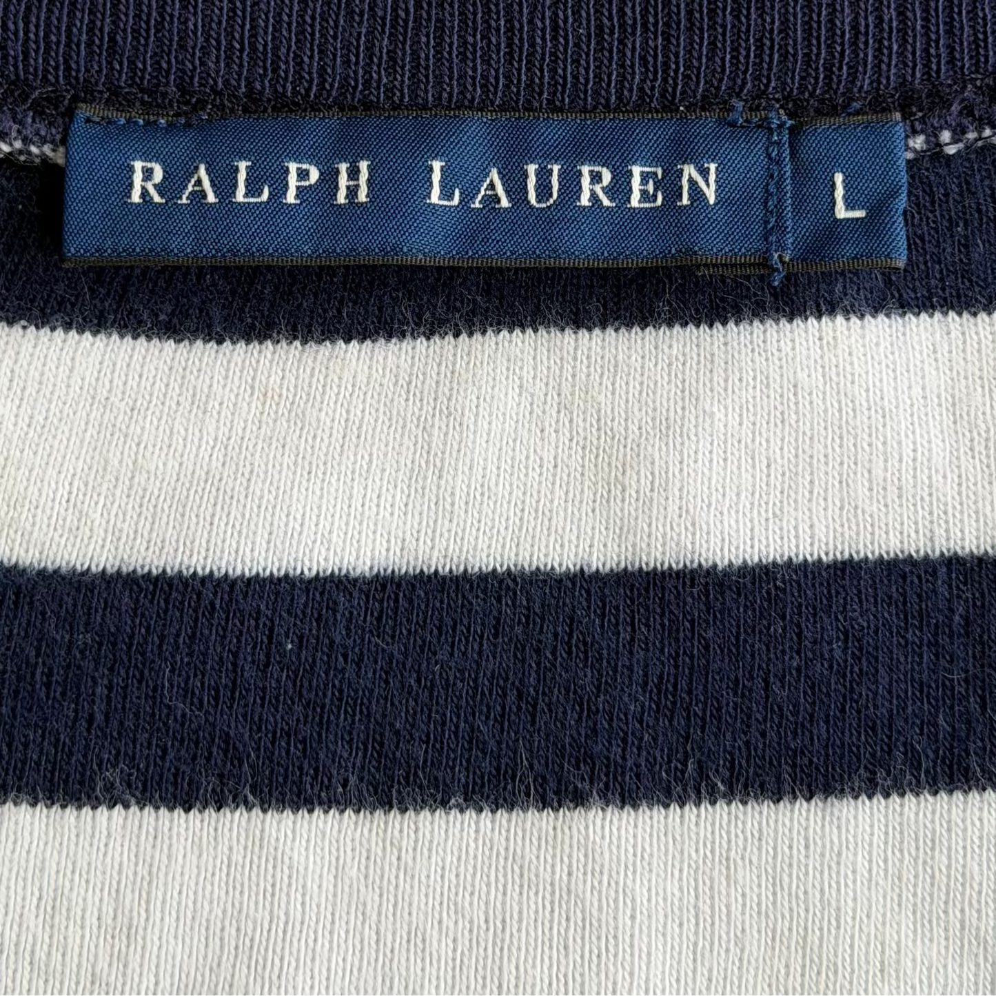 Y2K Ralph Lauren Striped Low Cut T-Shirt - L