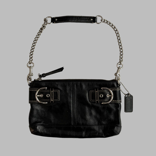 Y2K Coach Buckle Leather Shoulder Bag