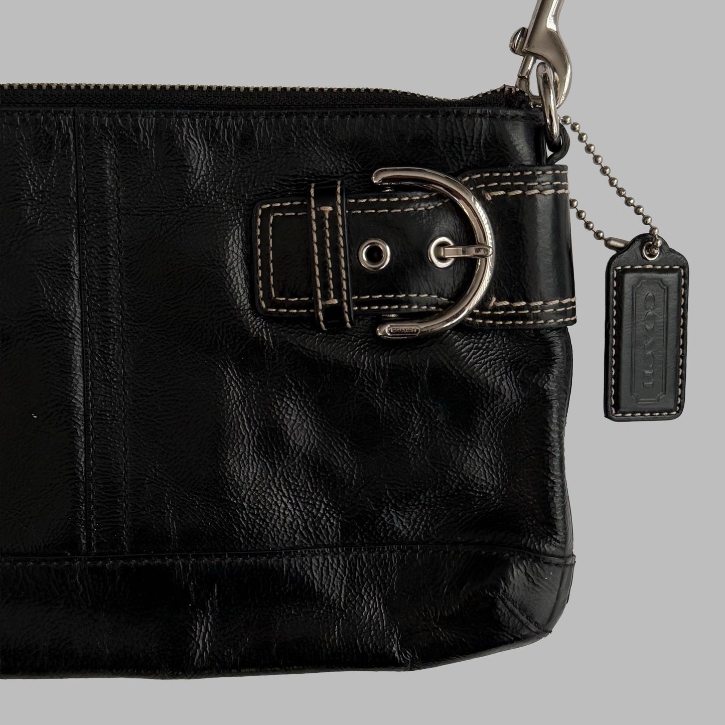 Y2K Coach Buckle Leather Shoulder Bag