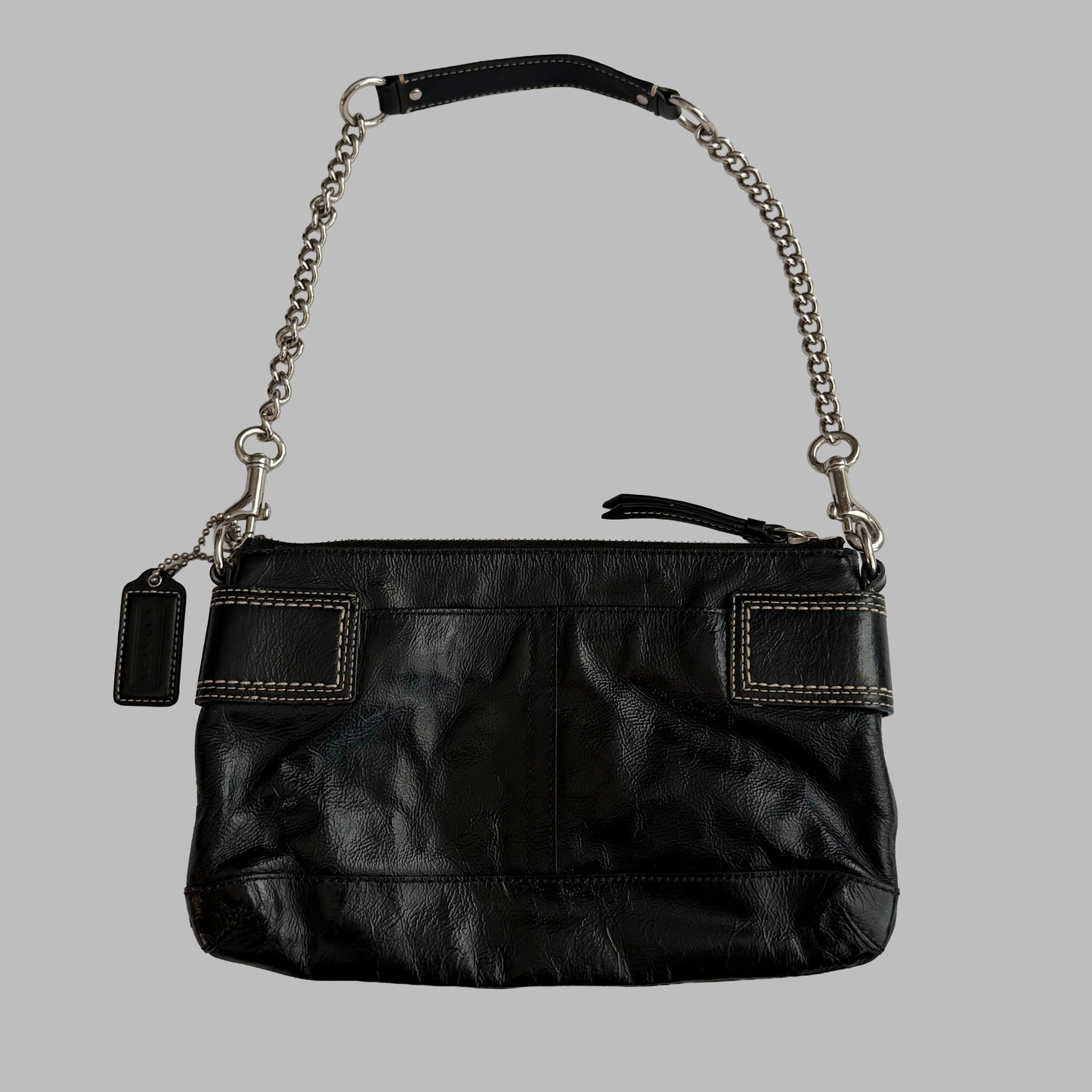 Y2K Coach Buckle Leather Shoulder Bag