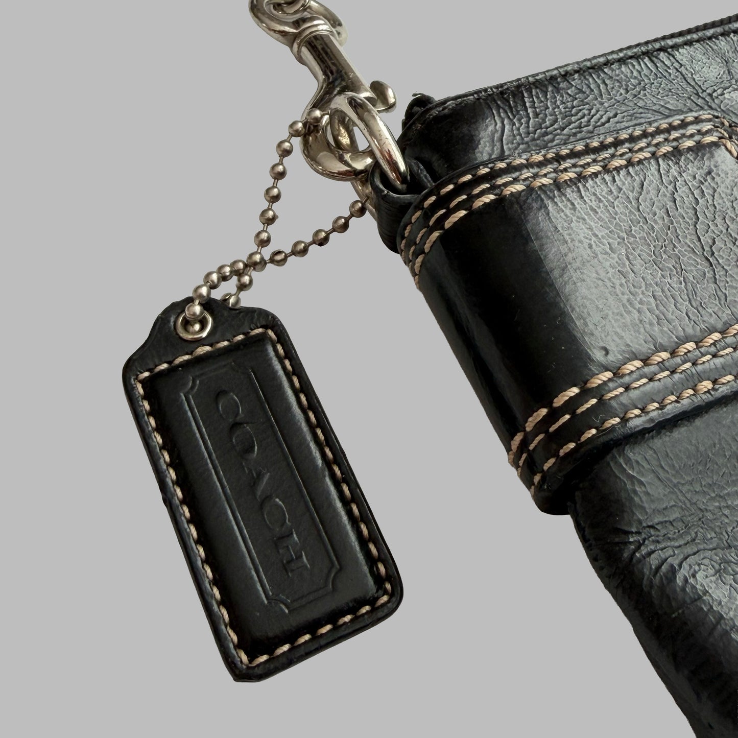 Y2K Coach Buckle Leather Shoulder Bag
