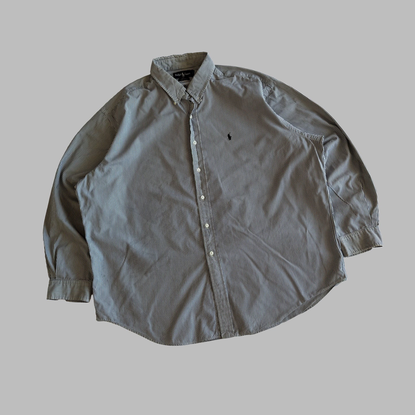 Y2K Polo Ralph Lauren Striped Button Up Shirt - XXL