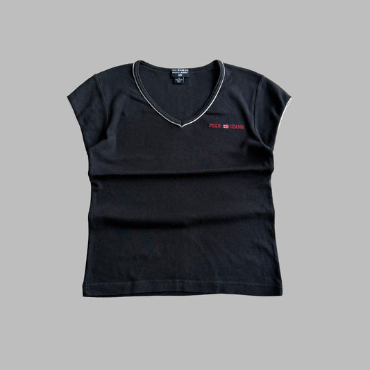 Y2K Ralph Lauren Polo Jeans Low Cut T-Shirt - M