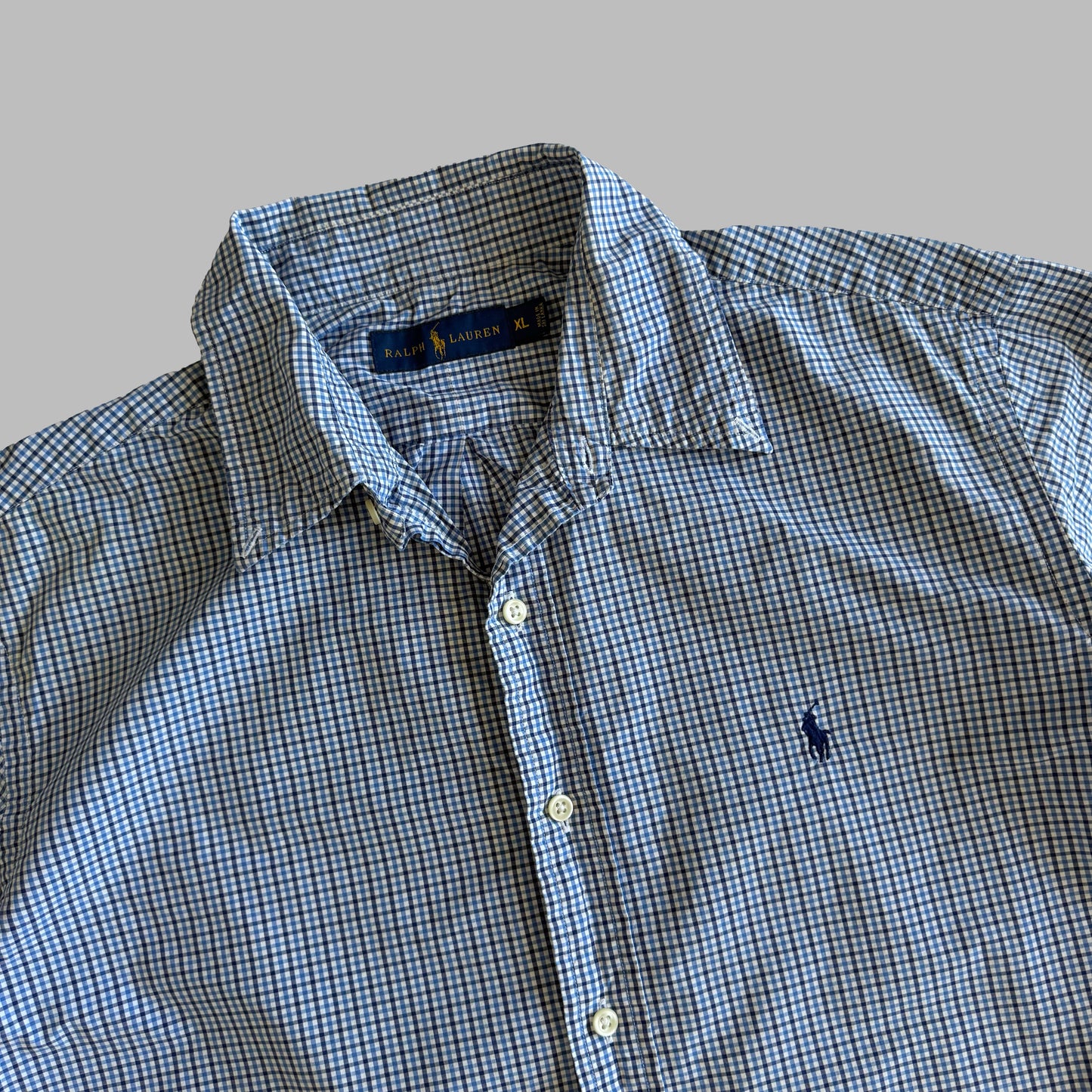 Y2K Polo Ralph Lauren Checkered Button Up Shirt - XL