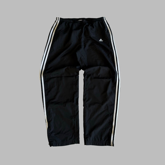 Y2K Adidas Three Stripe Wide Leg Track Pants - L