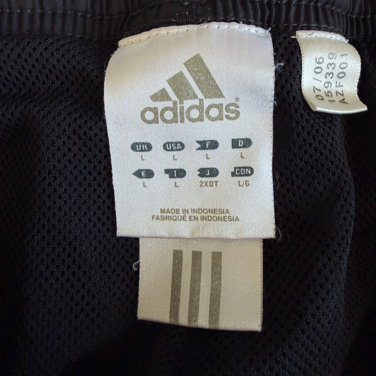 Y2K Adidas Three Stripe Wide Leg Track Pants - L