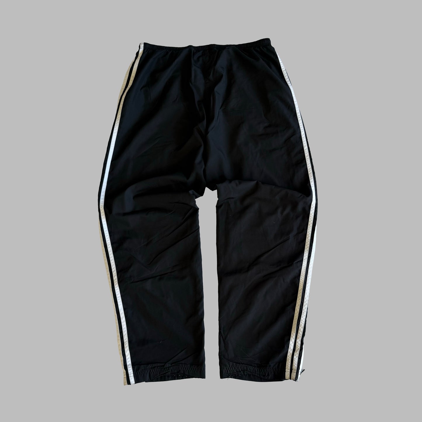 Y2K Adidas Three Stripe Wide Leg Track Pants - L