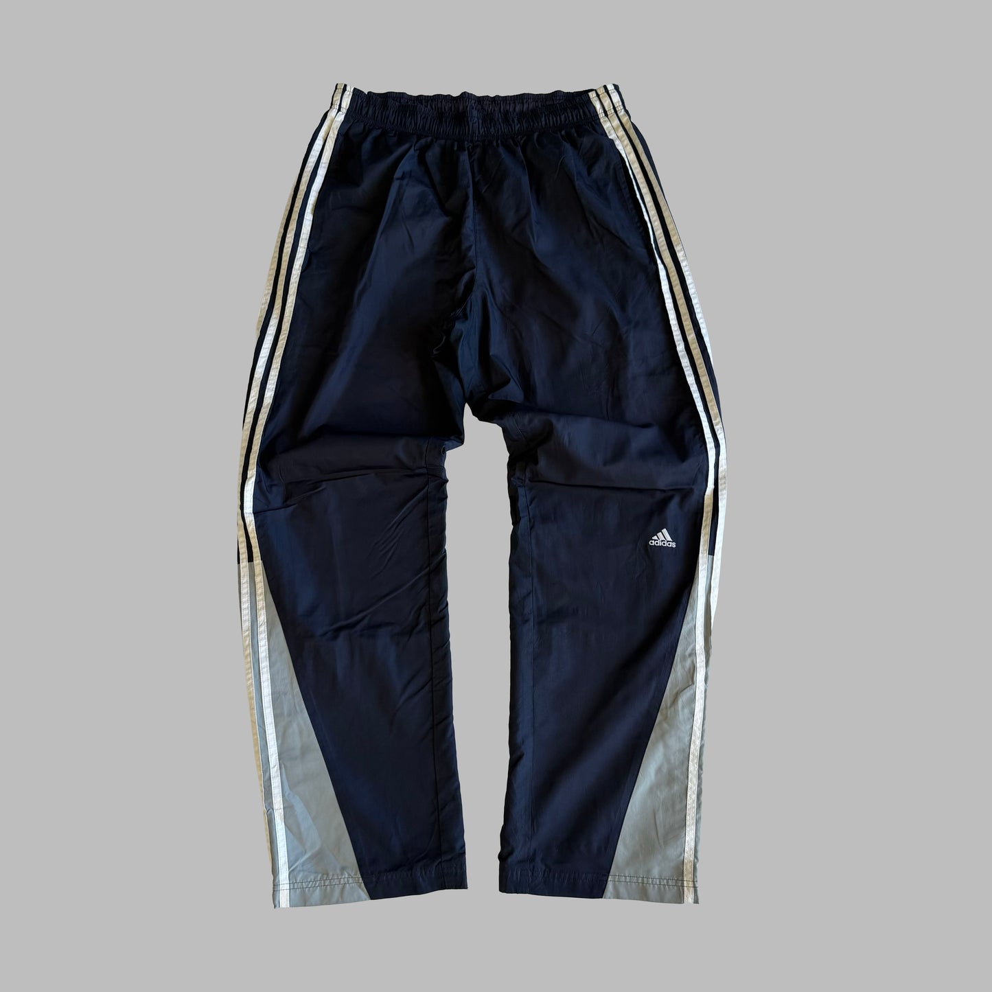 Y2K Adidas Three Stripe Wide Leg Track Pants - M