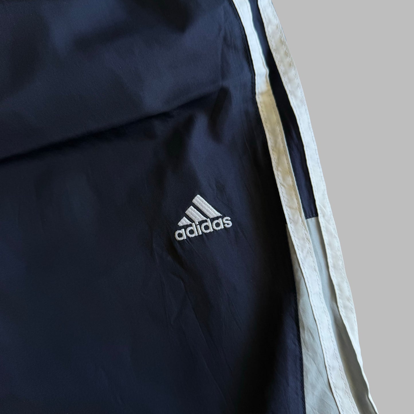 Y2K Adidas Three Stripe Wide Leg Track Pants - M