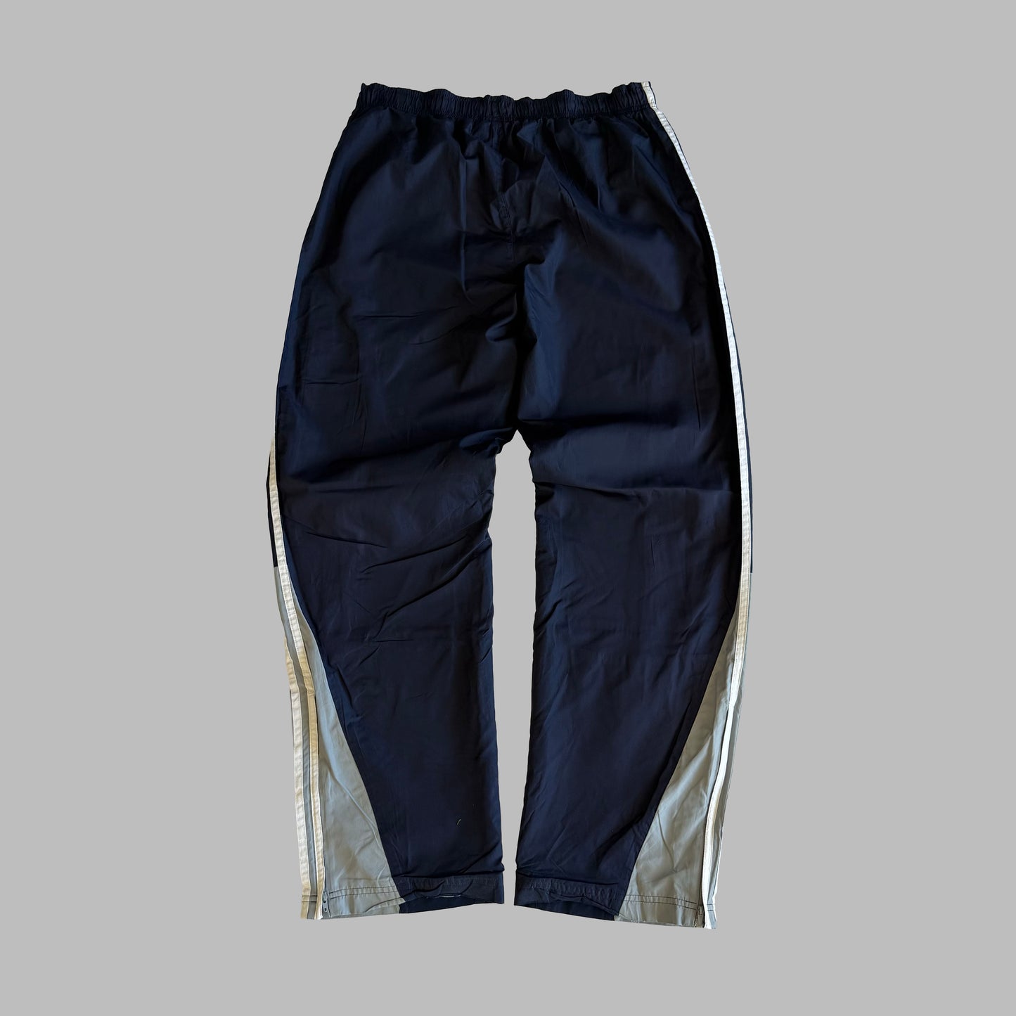 Y2K Adidas Three Stripe Wide Leg Track Pants - M