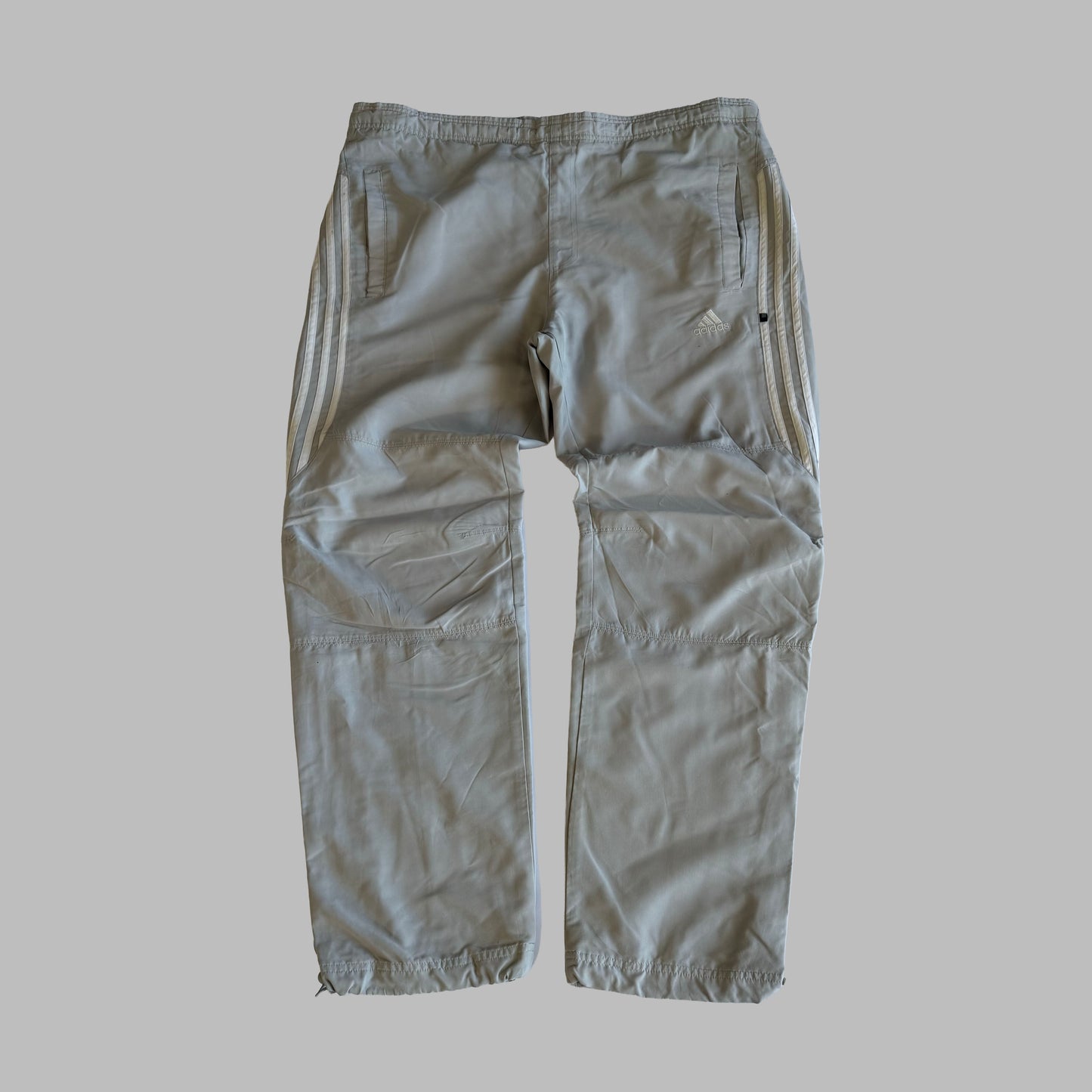 Y2K Adidas Three Striped Straight Leg Track Pants - XL