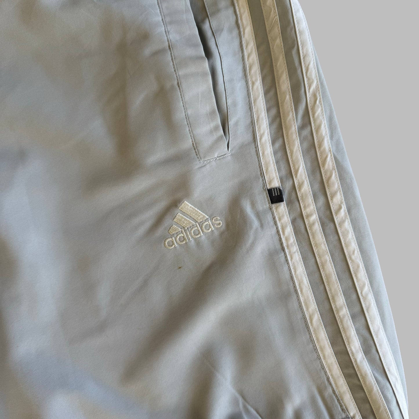 Y2K Adidas Three Striped Straight Leg Track Pants - XL