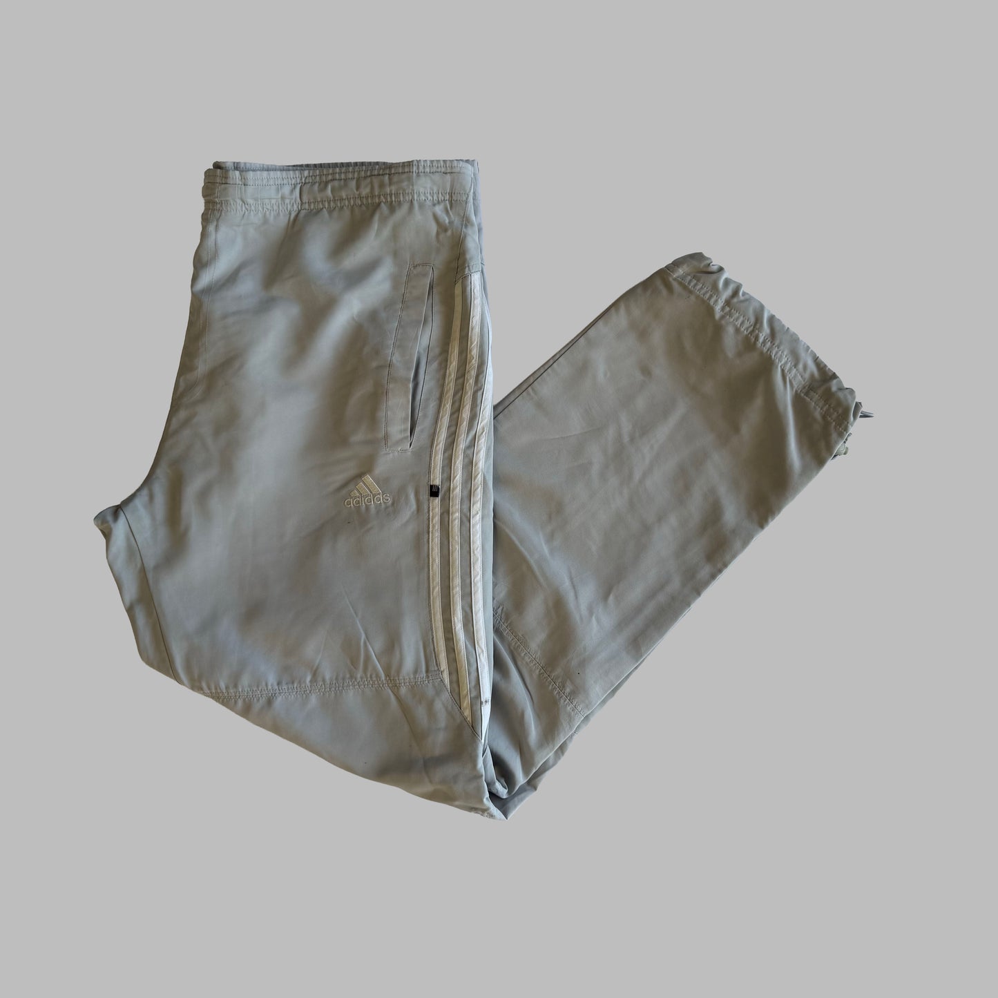 Y2K Adidas Three Striped Straight Leg Track Pants - XL