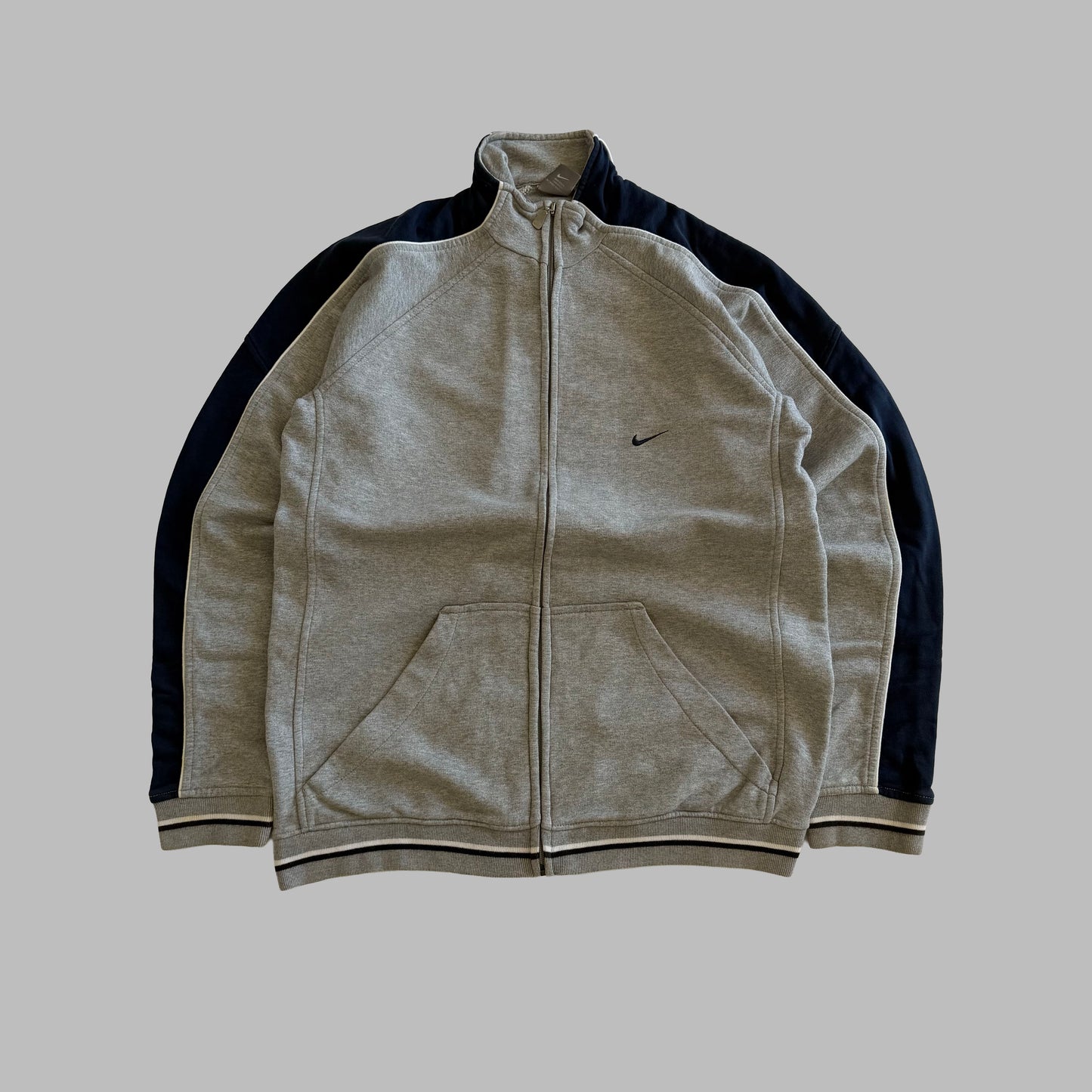 Y2K Nike Striped Single Swoosh Track Jacket - M