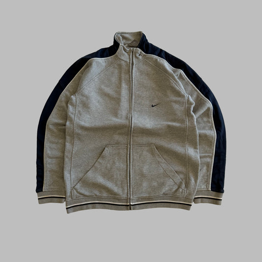 Y2K Nike Striped Single Swoosh Track Jacket - M