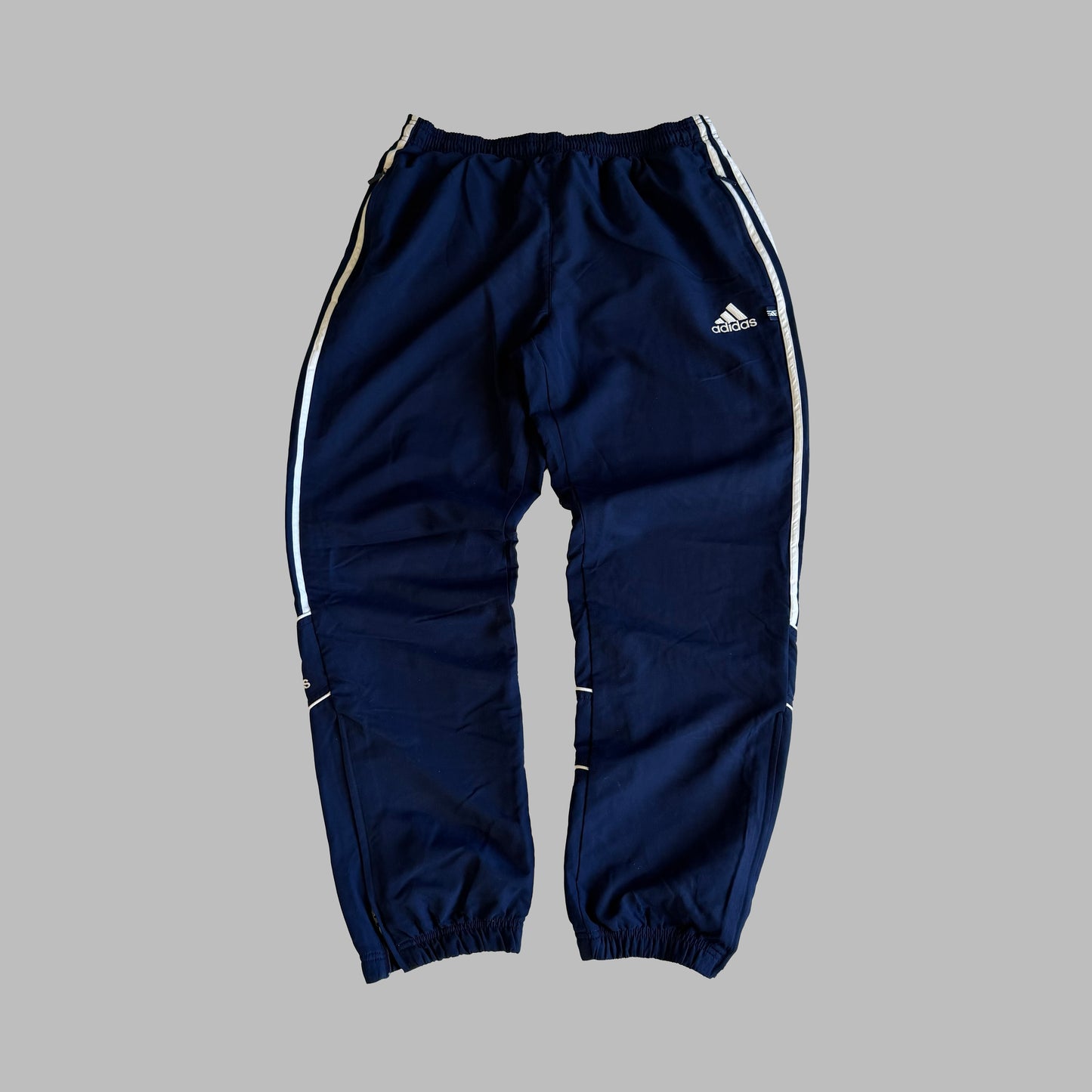 90s Adidas Three Stripe Parachute Track Pants - L