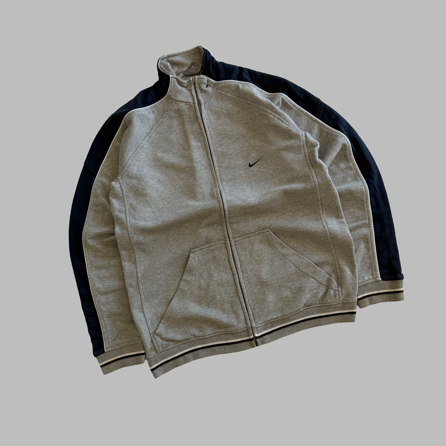 Y2K Nike Striped Single Swoosh Track Jacket - M