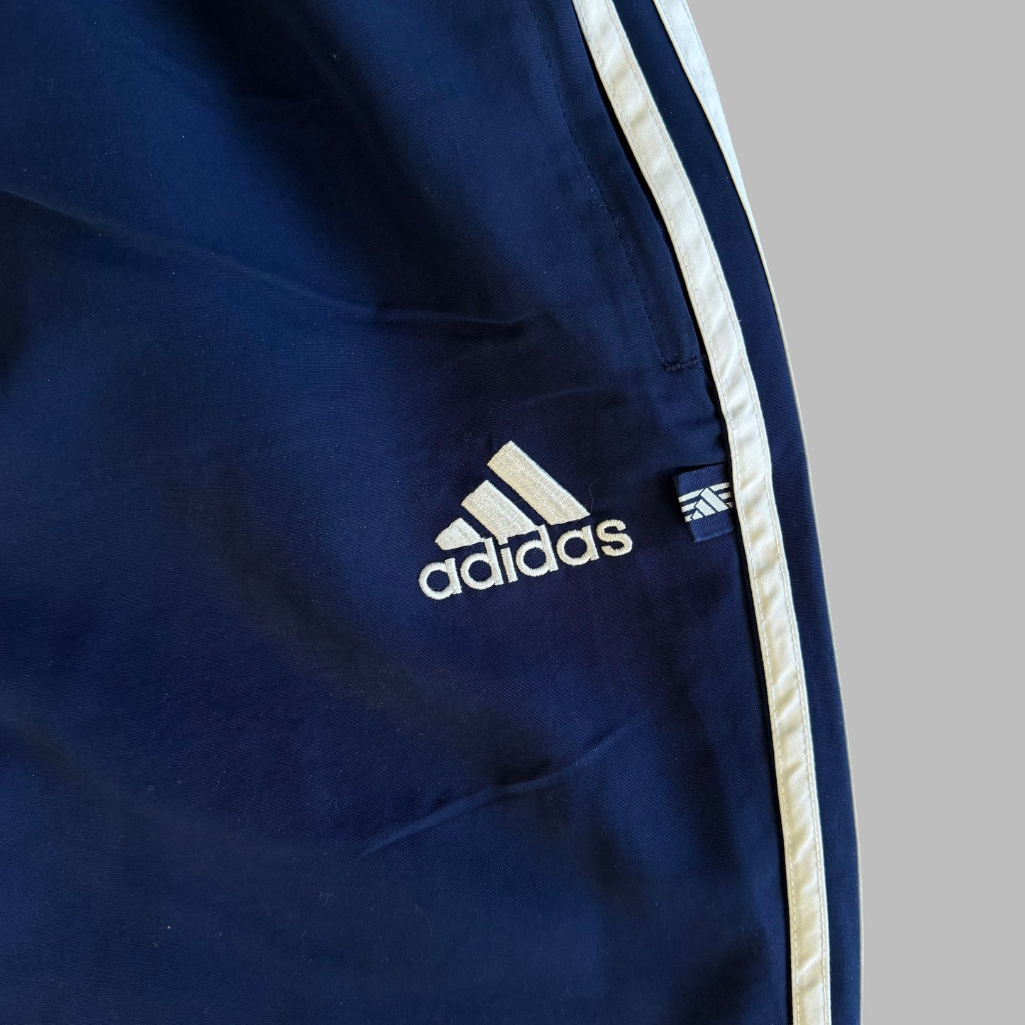 90s Adidas Three Stripe Parachute Track Pants - L